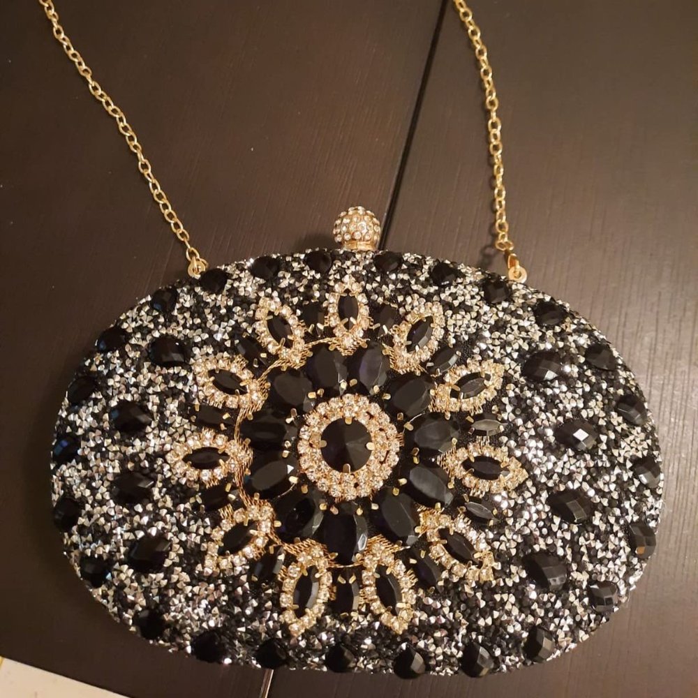 Neiman Marcus LUI SUI Women Rhinestone Evening Clutch Purse Bag